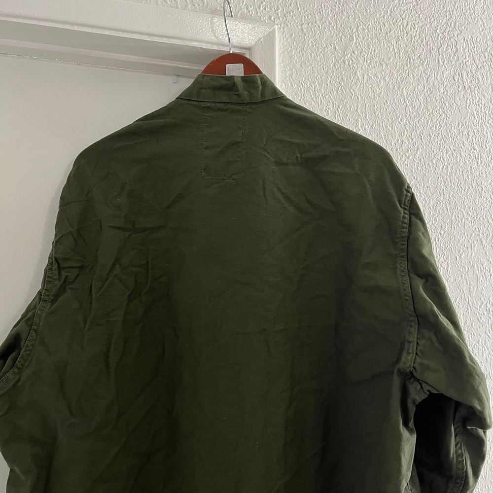 Vintage 70s US Army OG 107 Chemical Protective Shirt Liner Jacket - Men's Large - Picture 5 of 7